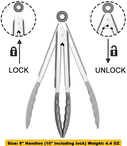 HINMAY Locking Kitchen Tongs - Image 3