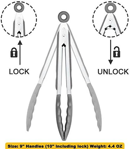 HINMAY Locking Kitchen Tongs - Image 3