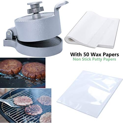 laffeya Burger Press, Adjustable Hamburger Patty Maker & 50 Parchment Paper - Image 5