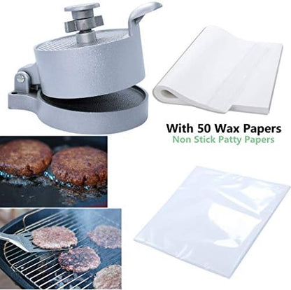 laffeya Burger Press, Adjustable Hamburger Patty Maker & 50 Parchment Paper - Image 5
