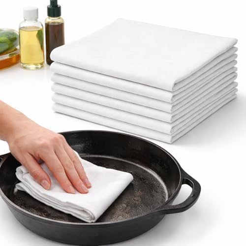lint free cloth for cast iron – 10 Pack Cotton Seasoning & Cleaning Cloths by Unknown