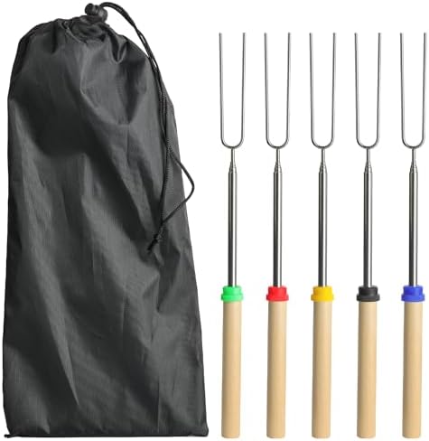 5 PCS Stainless Steel Marshmallow Roasting Sticksfor, 32Inch Long Kitchen by Motroce