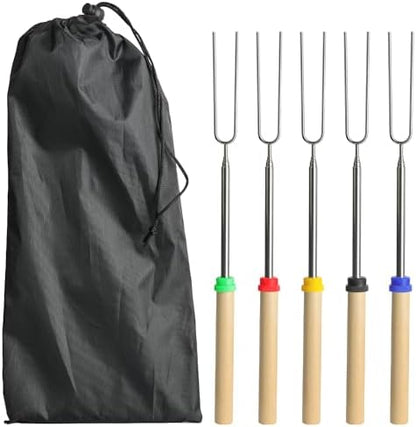 5 PCS Stainless Steel Marshmallow Roasting Sticksfor, 32Inch Long Kitchen by Motroce