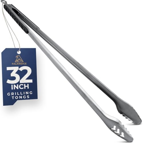 32-Inch Heavy Duty Long Grill Tongs by Falkridge