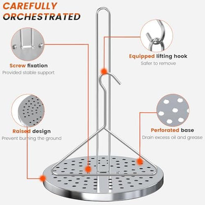 ZJYWSCH Turkey Fryer Stand Kit Stainless Steel, Vertical Chicken Roaster Stand - Image 4