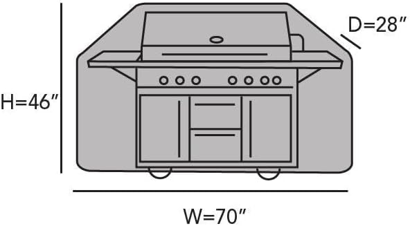 Covermates Grill Cover - Weather Resistant Outdoor Cover, Heavy Duty BBQ Covers for Large Outdoor Kitchen, Prestige 900D Polyester, 70 Inch, Black