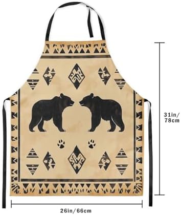 jejeloiu Western Aztec Apron for Women Men 26"x31" Southwestern Chef Cooking - Image 3