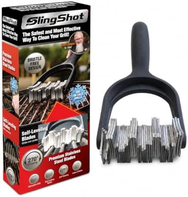 Slingshot Grill Cleaner, Bristle-Free Stainless Steel BBQ Cleaning Tool by SparkInnovators