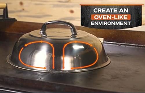 3 Sets BBQ Accessories 12 Inch Round Stainless Steel Basting Cover Wok Lids- - Image 4