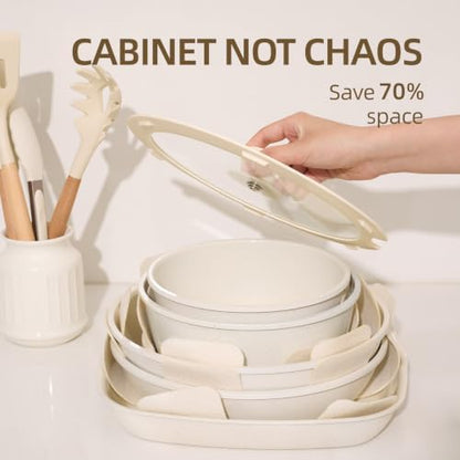 BECIGAR 24PCS Ceramic Pots and Pans Set - Image 4