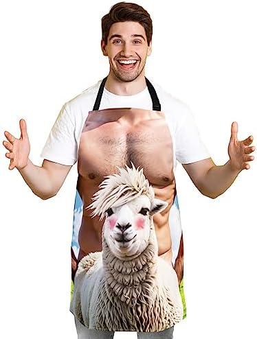 Funny Men Cooking Grilling Aprons Belly BBQ Funny Gag Gifts by A+AIFAMY