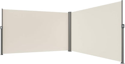 VEVOR Retractable Side Awning, UV 50 71''x236'' Rugged Full Aluminum Rust-Proof Side Awning Patio Sunshine Privacy Divider, 280 g Thicken Wind Screen, for Courtyard, Roof Terraces Pools, Beige