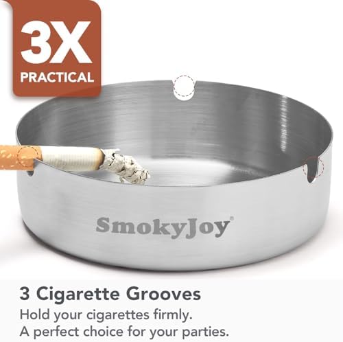 Outdoor Ashtray with Lid, 2 Pack Stainless Steel Ash Tray - Image 2