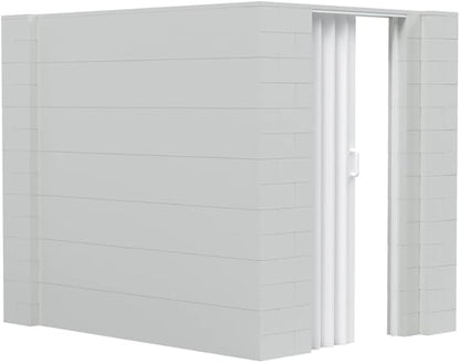 EverBlock 6’ x 8’ x 7’ L-Shaped Wall Kit with Accordion Door | 3’ x 7’ Doorway | Modular Building Blocks | Wall Display | Room Divider & Partition | Reusable | Indoor & Outdoor Use | Translucent