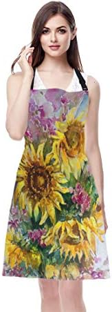 EKOBLA Sunflowers Aprons Abstract Bright Colored Floral Handmade Romantic - Image 2