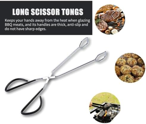 Stainless Steel Barbecue Tongs, 40cm Extra Long Scissor Food Tongs - Image 3