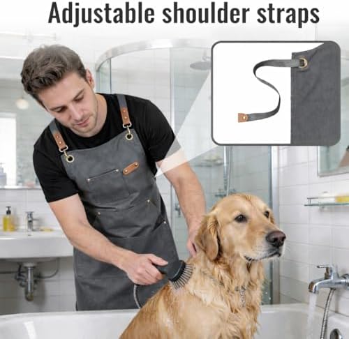 Canvas Chef Apron for Men and Women, Cross-Back, 5 Pockets - Image 6