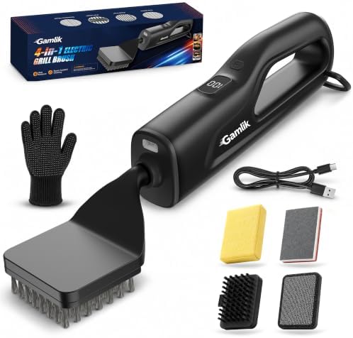 Electric Grill Brush with LED Light, Grill Cleaner by Gamlik
