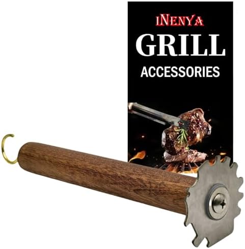 Grill Scraper for BBQ Grate and Griddle, Bristle-Free, 8.3” Wooden Handle – by iNenya