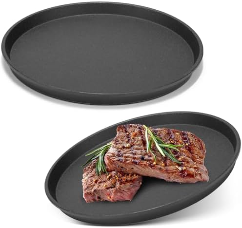 Maxdot 2 Pcs 7.5 Inch Cast Iron Grill Pan Round Pizza Pan Skillet by Maxdot