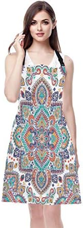 EKOBLA Bohemian Aprons Floral Paisley Medallion Pattern Retro Ethnic Mandala - Image 2