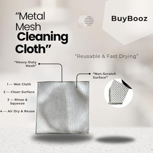 Metal Mesh Cleaning Cloth – Reusable Heavy Duty Scrubber Towel - Image 5