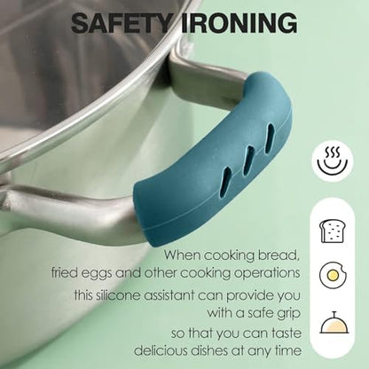 6 Pack Heat Resistant Silicone Pot Handle Covers Universal Fit - Image 2