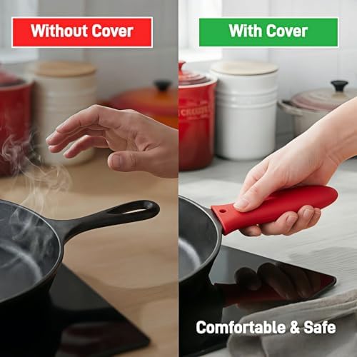Silicone Hot Handle Covers for Cast Iron Skillet, Pan and Pot, Heat Resistant - Image 3