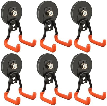 ULIBERMAGNET Pro-Mag Upgraded Heavy Duty Magnetic Garage Hooks, 6 Pack Strong by ULIBERMAGNET