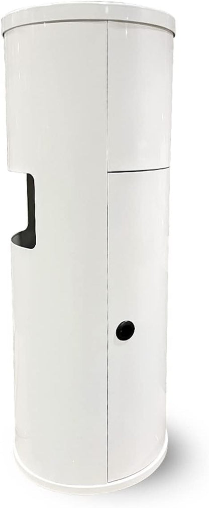 Zogics Gym Wipes Dispenser Stand and Trash Bin – Dual-Purpose Wet Wipes Dispenser for Sanitizing and Cleaning with Built-in 7 Gallon Trash Can, White Galvanized Steel