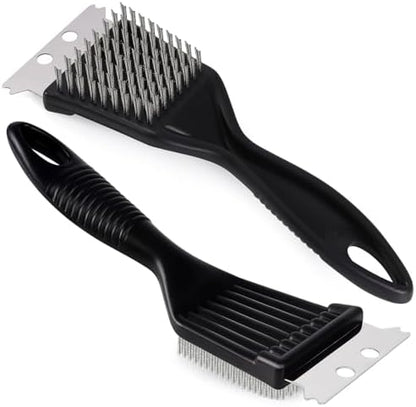 2 Pcs Grill Brush and Scraper, Barbecue Grill Cleaning Brush Stainless Steel by KINYFY