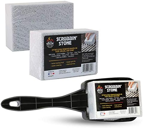 Better Grillin Scrubbin Stone Grill Cleaner Handle-Protect Hands & Nails When by BETTERGRILLIN