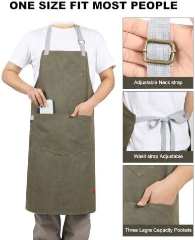Chef Apron w/Pockets, Adjustable Strap - Image 2