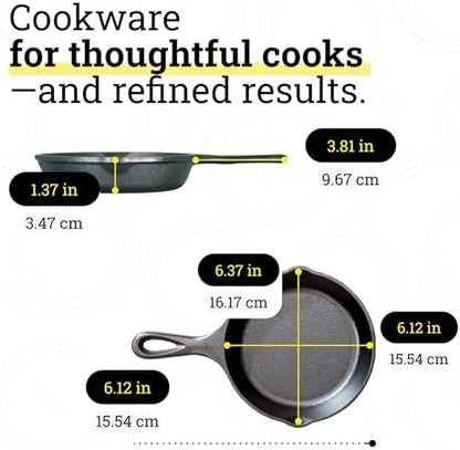 Lodge Pre-Seasoned Cast Iron Skillet, 6.5 Inches - Image 6