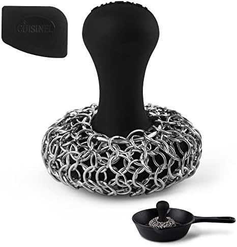 Cuisinel Cast Iron Chainmail Scrubber + Pan Scraper by Cuisinel