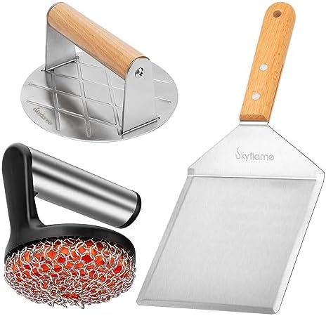 Skyflame 3-in-1 Smashed Burger Kit BBQ Grill Accessories by Skyflame