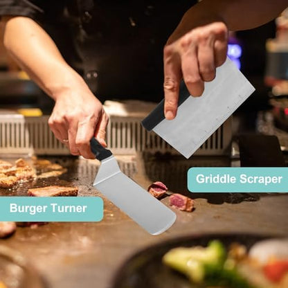 Metal Spatula Set of 3, Stainless Steel Griddle Accessories - Image 4