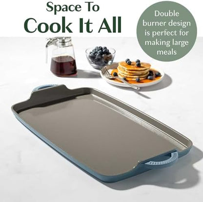 Goodful All-in-One Double Burner Griddle, Ceramic Nonstick, Durable Cast - Image 3