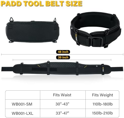 MELOTOUGH Padded Tool Belt, Electrician Tool Belt, Work Belt - Image 4