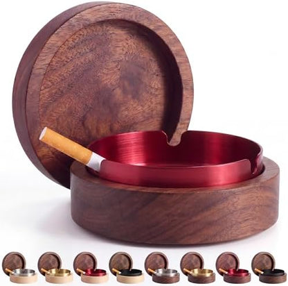 Ashtray with Lid, Solid Brown-Red by Unknown