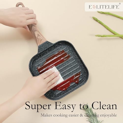 ESLITE LIFE 7 Inch Nonstick Small Grill Pan - Image 6