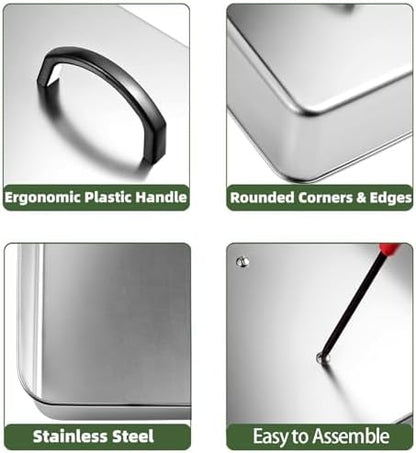 Rectangular Basting Cover, Outdoor Food Covers, Stainless Steel Grill Cover Lid - Image 7