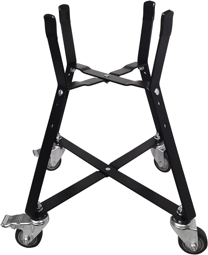 Rolling Cart for Kamado Joe Junior 13.5" Grill Stand for Kamado Joe Accessories, Rolling Nest with Heavy Duty Locking Caster Wheels Powder Coated Steel for Smoker Kamado Grill Stand Black