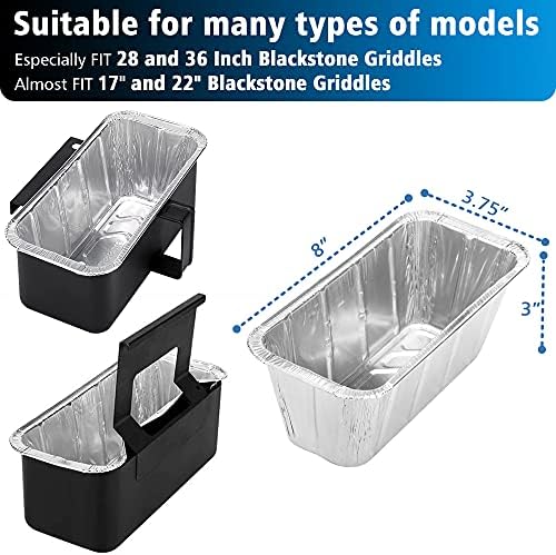 20 Pack Blackstone Grease Cup Liners, Grease Catcher Liner, Aluminum Foil Drip - Image 2