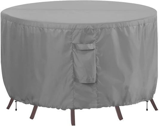 OutdoorLines Outdoor Waterproof Patio Table Furniture Set Covers - Round Couch Sectional Cover Outside Weatherproof Patio Furniture Covering for Deck, Lawn and Backyard 62" Dia x 28" H, Grey