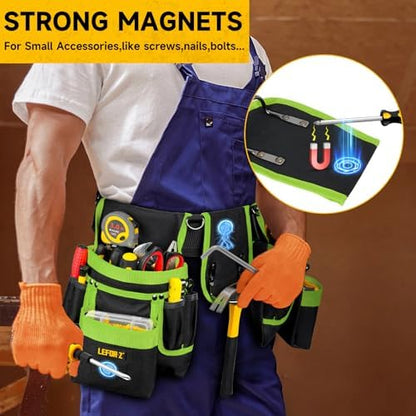Tool Belt with 4 D-Rings, 27-Pockets Tool Belts - Image 4
