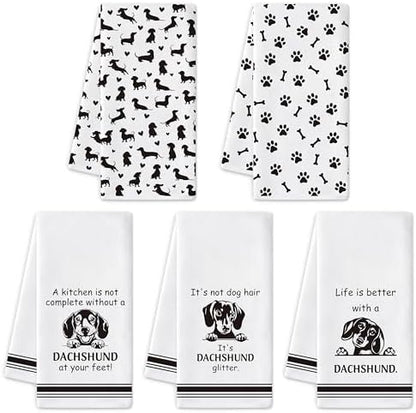 R HORSE Dachshund Kitchen Dish Towel by RHORSE