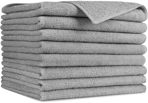 AIDEA Gray Microfiber Cleaning Cloth-8PK, Microfiber Towel by AIDEAHOME