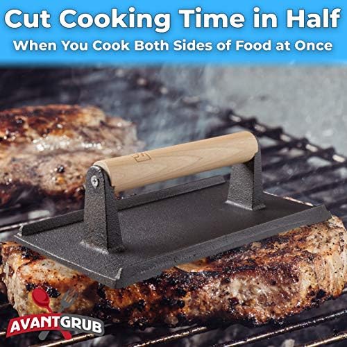Pro Grade, Pre Seasoned Cast Iron Grill Weight 3Pk. Heavy Duty Steak and Burger - Image 3