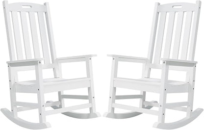 Outdoor Rocking Chairs Set of 2, Oversized Porch Rocker | Weather Resistant by PsilvamGardenFurniture